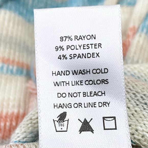 SADIE & SAGE Multicolored Stripe Hi-Low Long Sleeves Knit Top Size S NEW - Picture 14 of 14